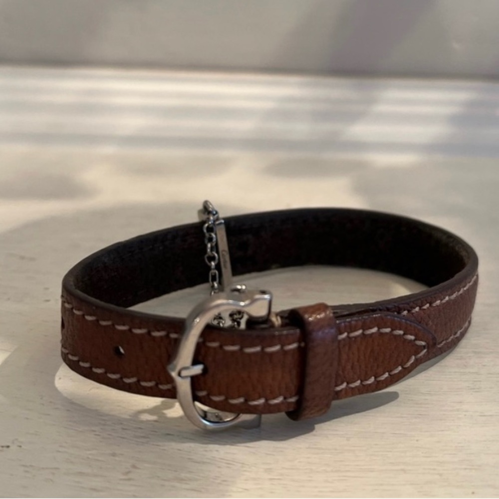 AUTHENTIC. Cartier Buckle Leather Bracelet